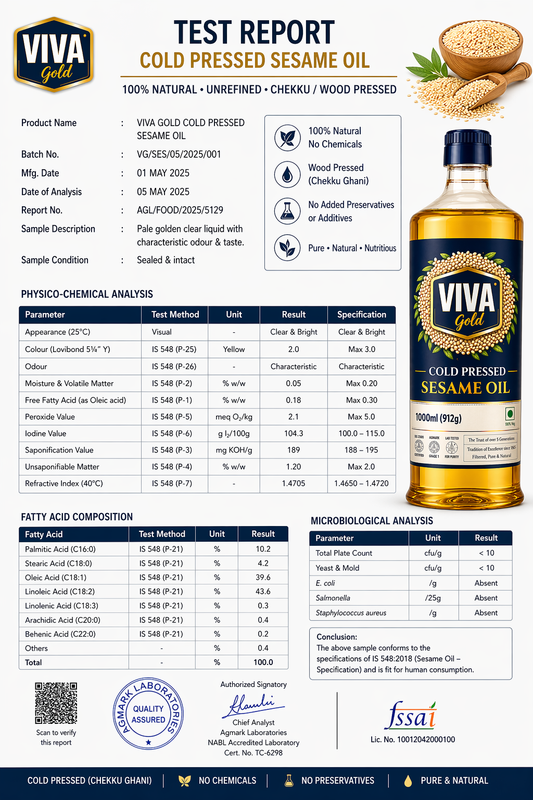 Cold Pressed Chekku Sesame Oil 1L