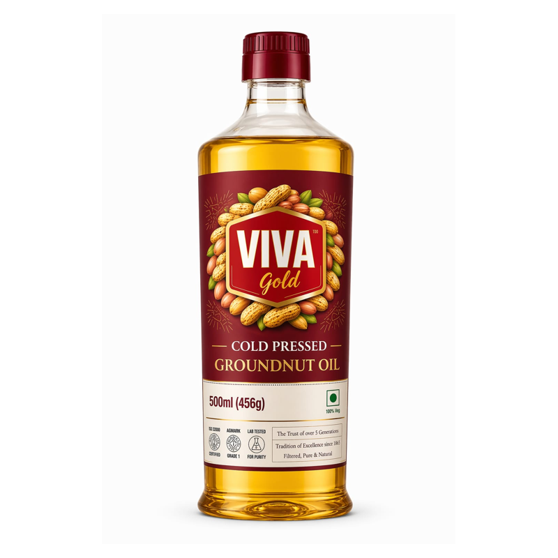 Viva Gold Cold Pressed Chekku Groundnut Oil 500ml